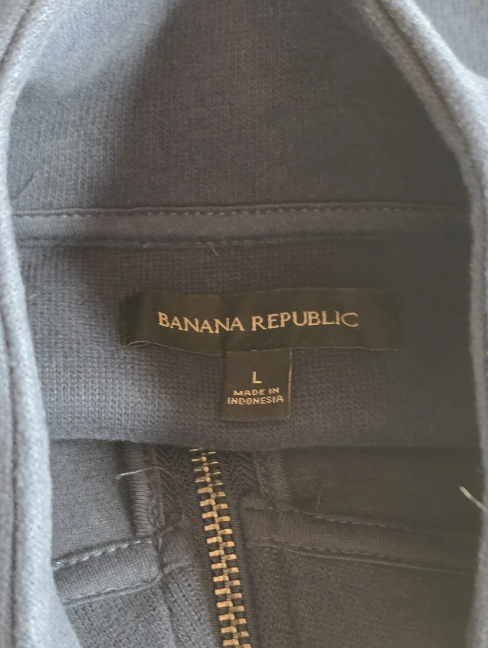 Banana Republic Navy Quarter Zip Pullover Sweatshirt Mock Neck Large